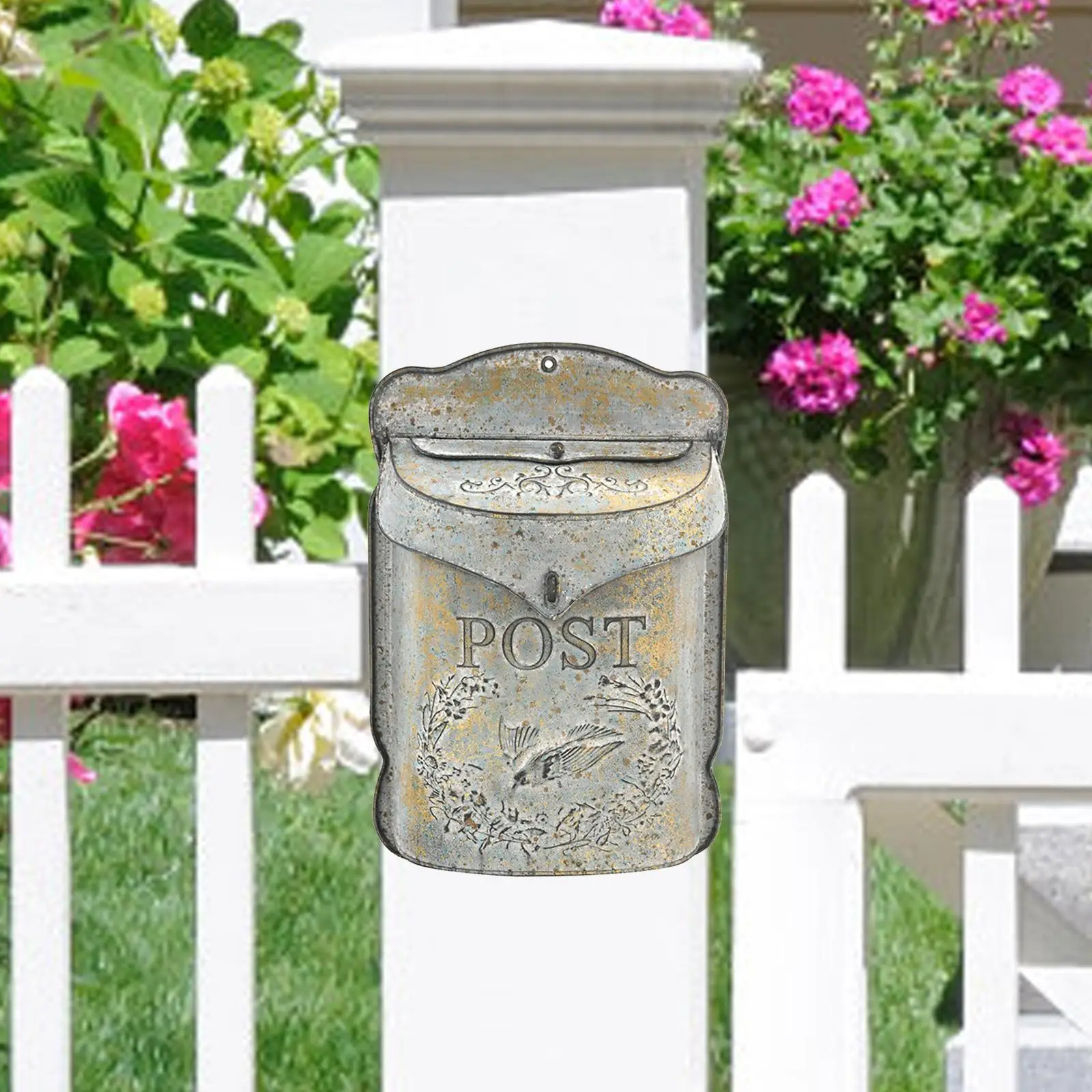 Mailbox Art Ornament Devices Retro Style Mail Box for Garden Front Door Home