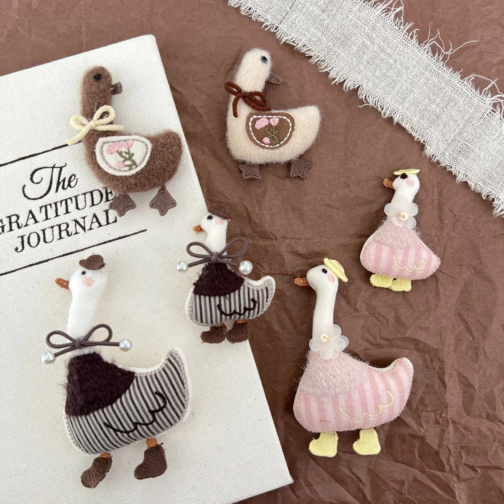 Multifunctional Stuffed Duck Brooch for DIY Clothing Keychain Bag Pendant Comfortable Adorable Durable Cute