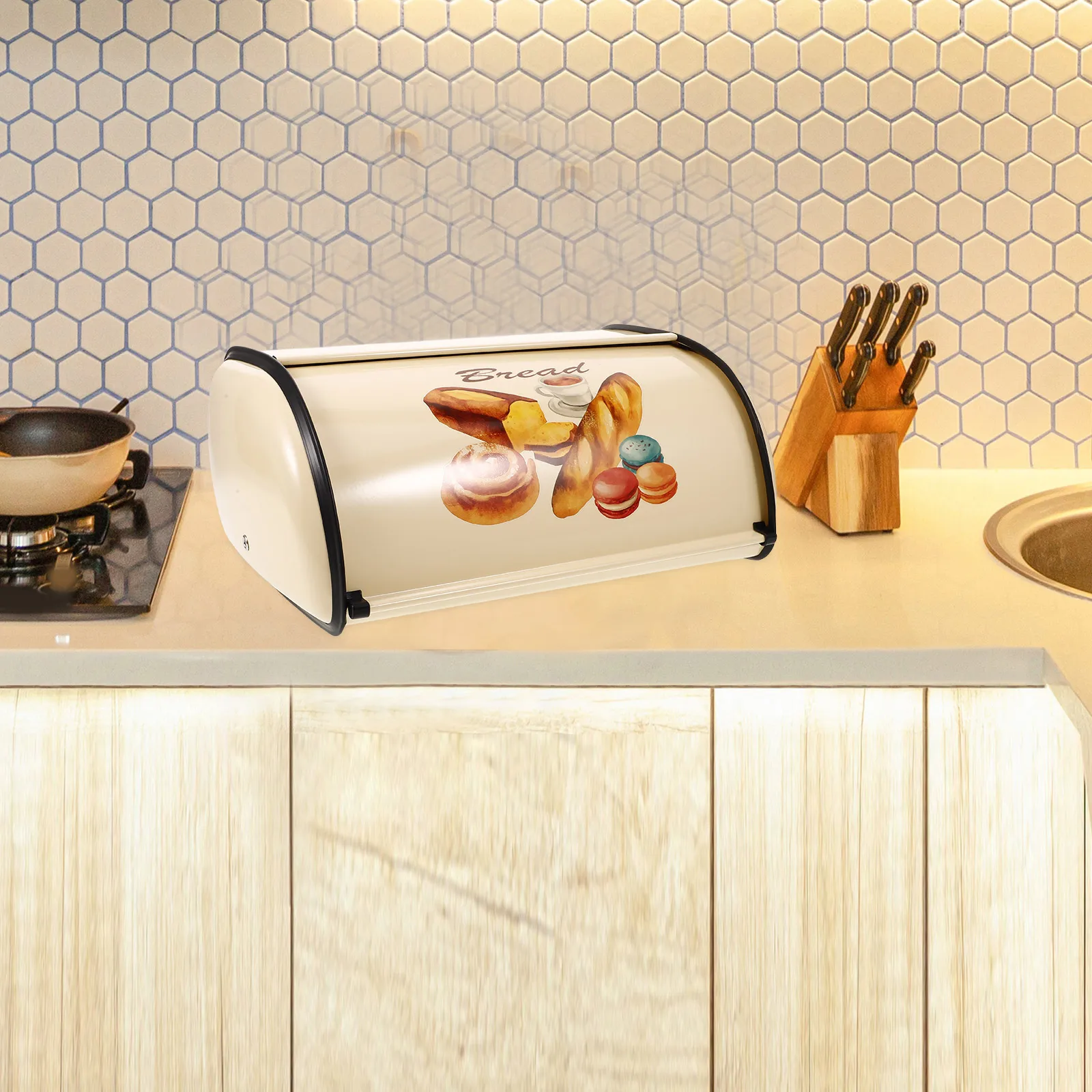 

Retro for Kitchen Countertop Storage Container Bread Box Snack ganizerVintage Style Bread Bin Holder