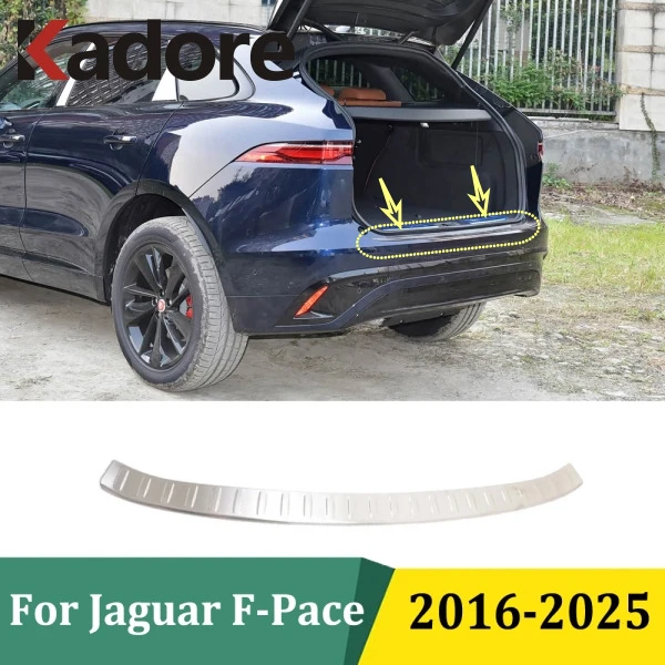 

For Jaguar F-PACE 2016-2022 2023 2024 2025 Outer Rear Bumper Protector Trim Door Sill Scuff Cover Plate Car Accessories
