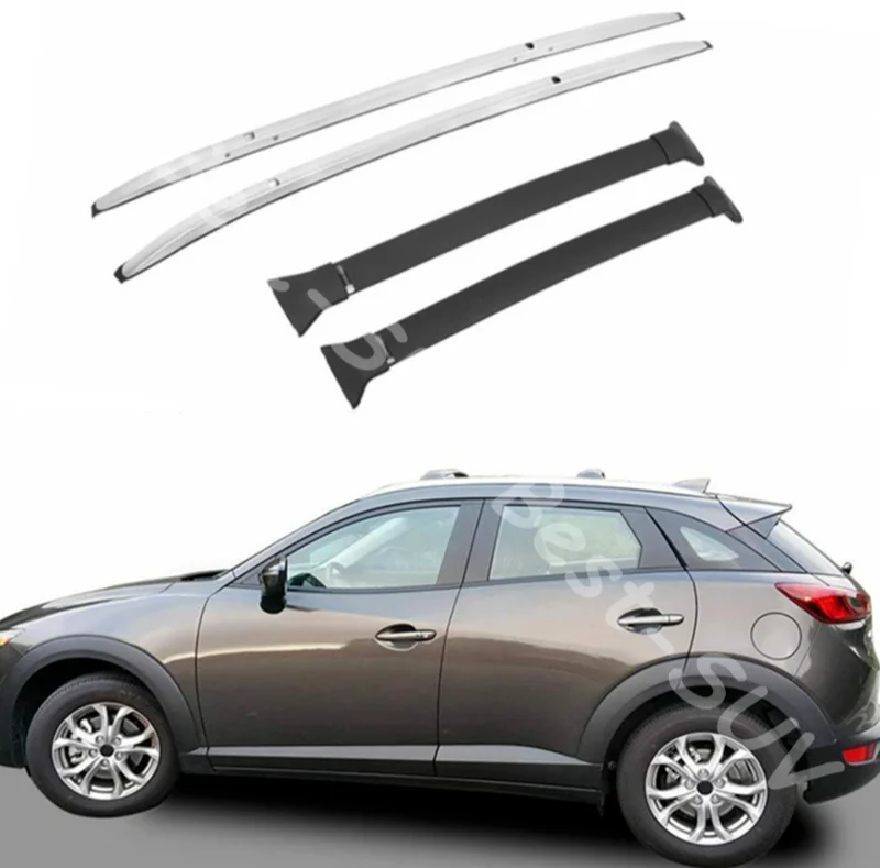 4Pcs Aluminum Roof Rail Rack Cross Bar Crossbar Fit for Mazda CX-3 CX3 2016-2021