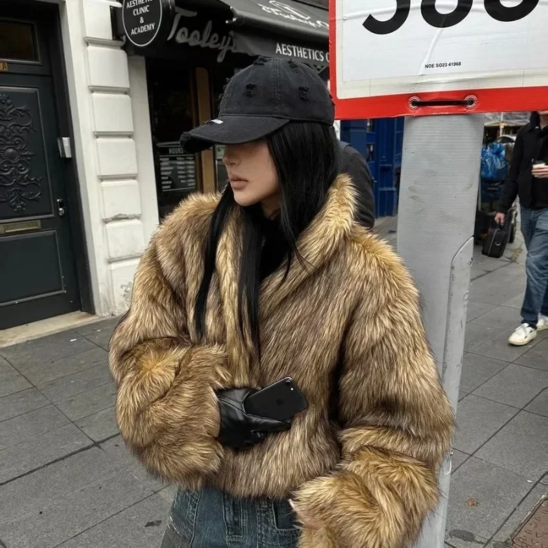 Young Furry Environmentally Friendly Imitation Fox Fur Grass Coat for Women's Autumn New Thick Versatile Coat Female Clothing