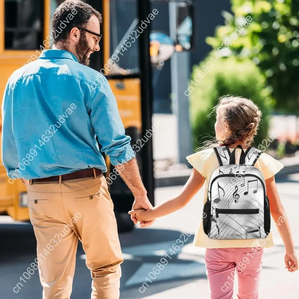 Tas sekolah anak-anak Piano untuk anak-anak, tas buku anak perempuan remaja, tas sekolah prasekolah Taman kanak-kanak, catatan musik, tas anak perempuan