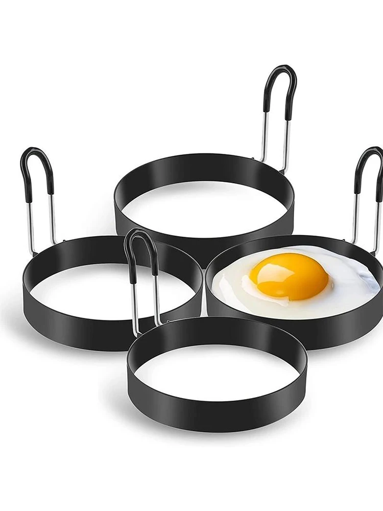 [Egg Rings | Nonstick] 1pc/4pcs/6pcs Silicone Egg Rings | Nonstick Round Egg Cooker Ring for Frying, Griddle Breakfast Cooking