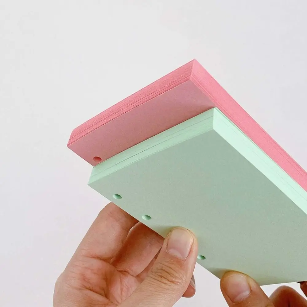 50Sheets A8 M5 Loose Leaf Refill Paper 5-Ring Candy Color Refill Spiral Binder Inner Pages Blank Connell Stationery