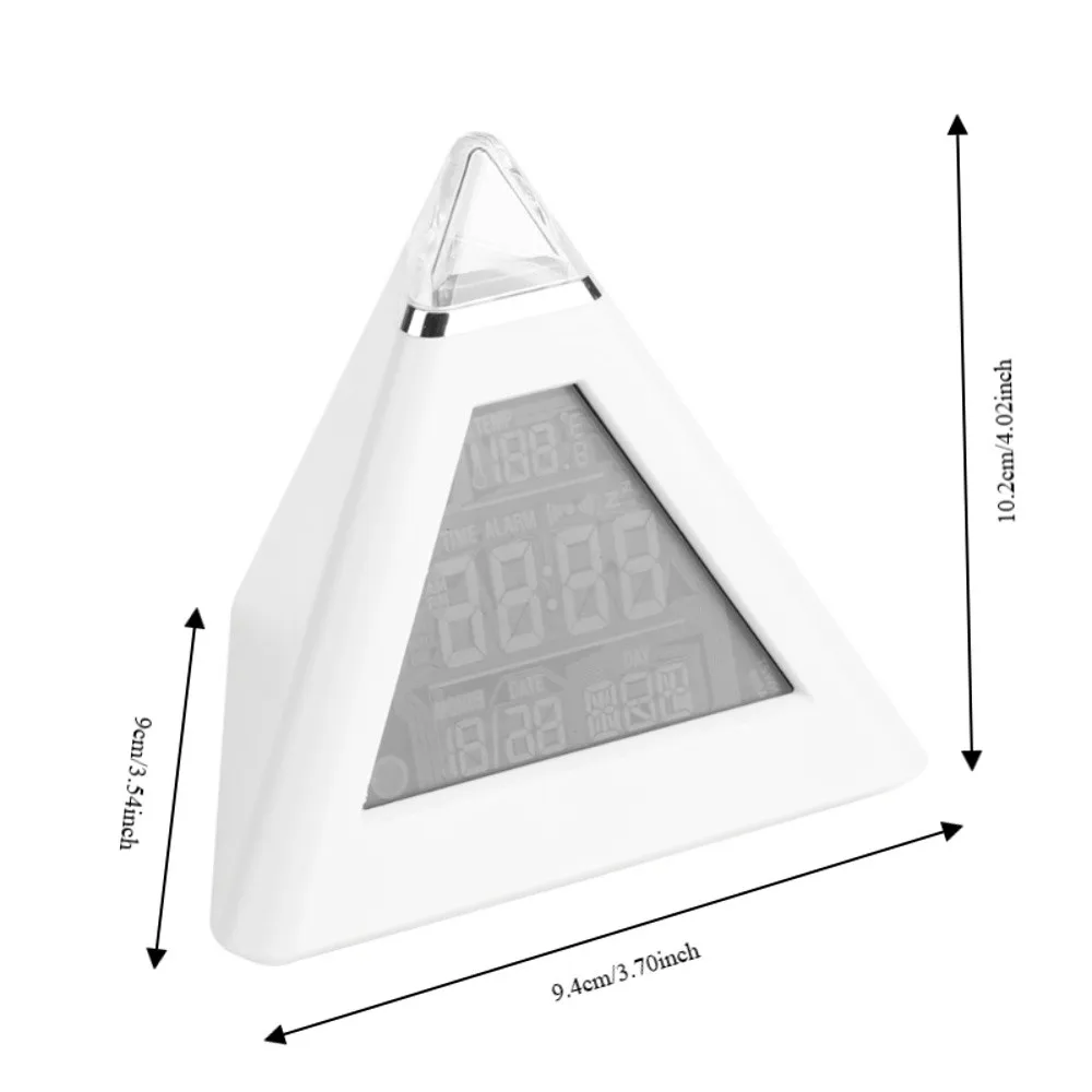 Pyramid LED Alarm Clock Thermometer 6