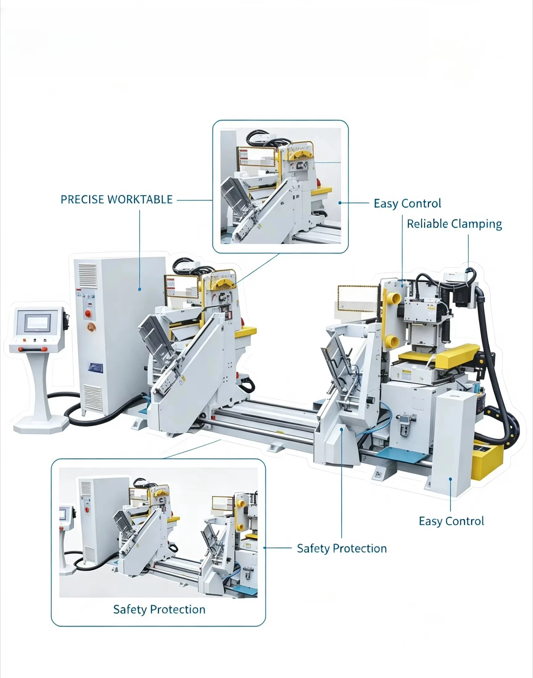MAMIMAC MM2000 CNC Tenon Mortise Machine High-Power Motor Double-End Full Automatic 5.5kw*2 Mortising 380V/220V High 10000r/min