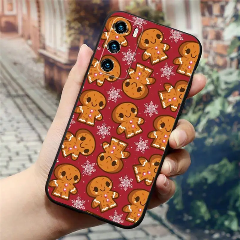 Gingerbread And Holly Phone Case For Huawei P50 Pro P30 P40 P10 P20 Plus Lite Psmart 2022 Y5 Y6 Y8s Y8p Silicone Cover