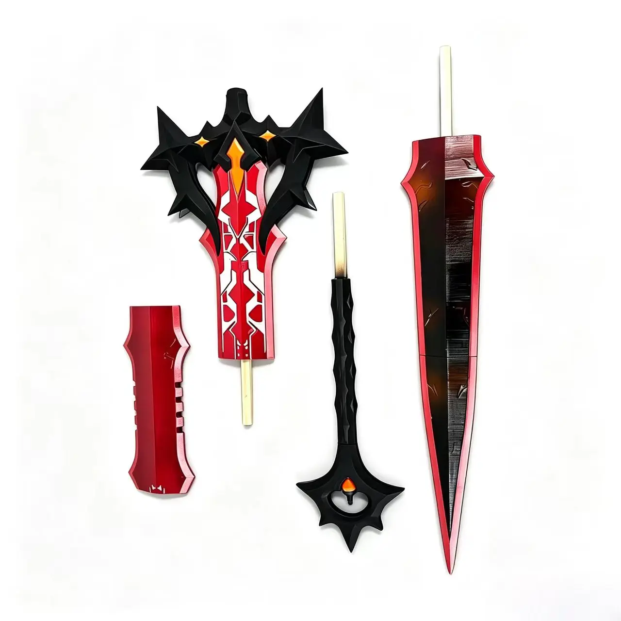 Laevatain Anime Arknights Cosplay Molten Casting Flame Long Sword Prop Halloween Party Accessories Double Swords Props
