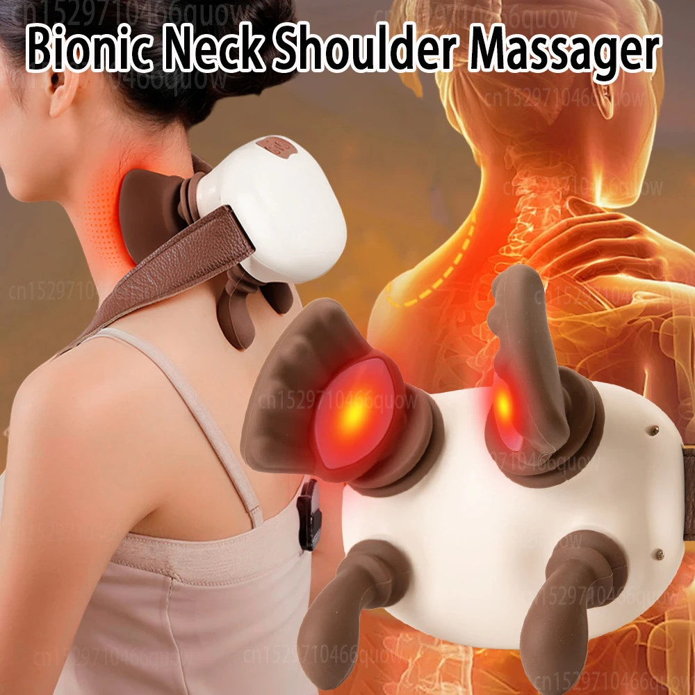 

Bionic Neck Shoulder Massager Electric Kneading Masajeador Heated Back Massagers Muscles Massage Pillow Waist Leg Body Relax
