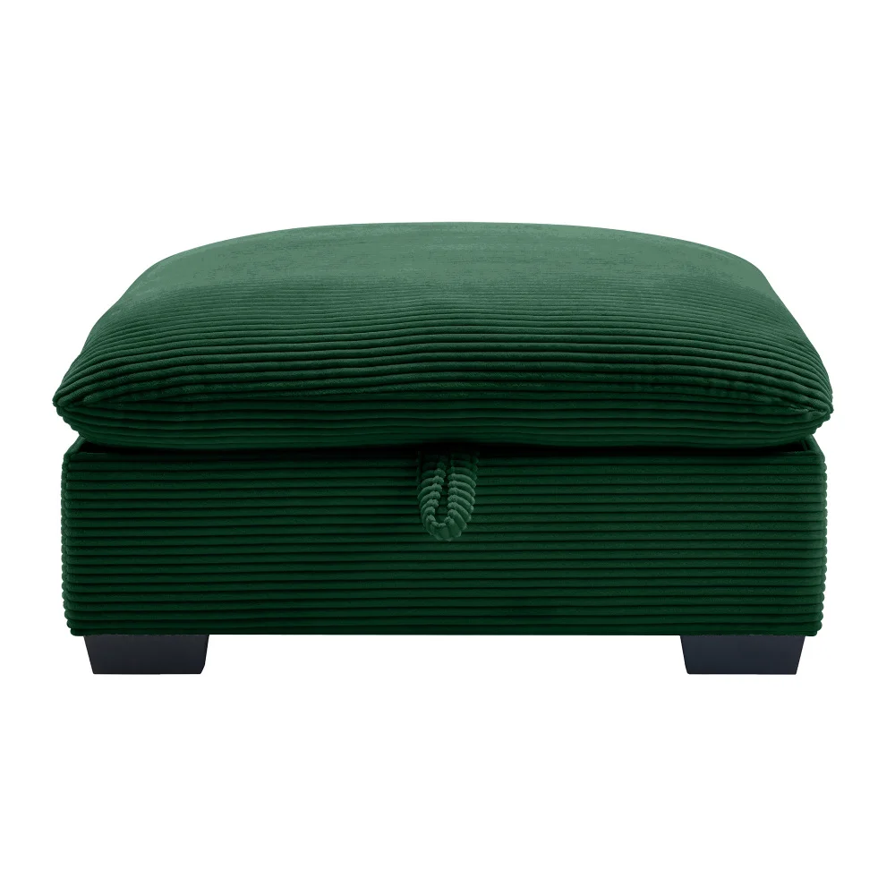 

Corduroy Fabric Ottomans Footrest to Combine with 2 Seater Sofa, 3 Seater Sofa and 4 Seater Sofa, Green Corduroy