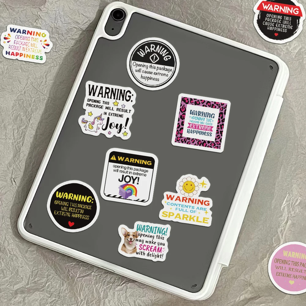 500PCS Warning Slogans Scroll Sticker Individual Creative Warning Decorative Sticker Sticky Note Sticker Seal