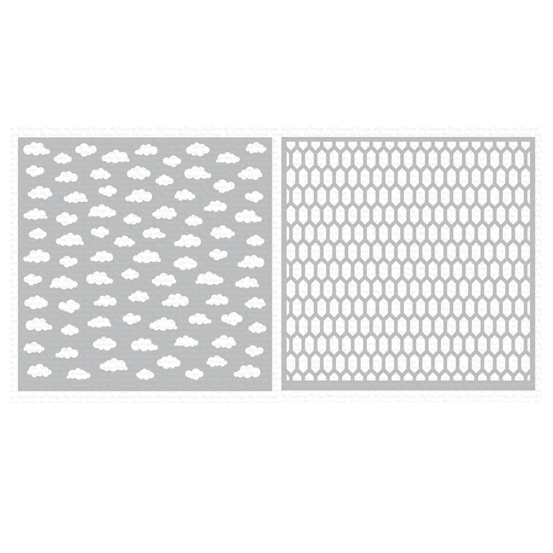 June 2023 New Tiny Clouds Happy Hexagons Stencils Scrapbooking for Paper Making Frames Card Set no Metal Cutting Dies