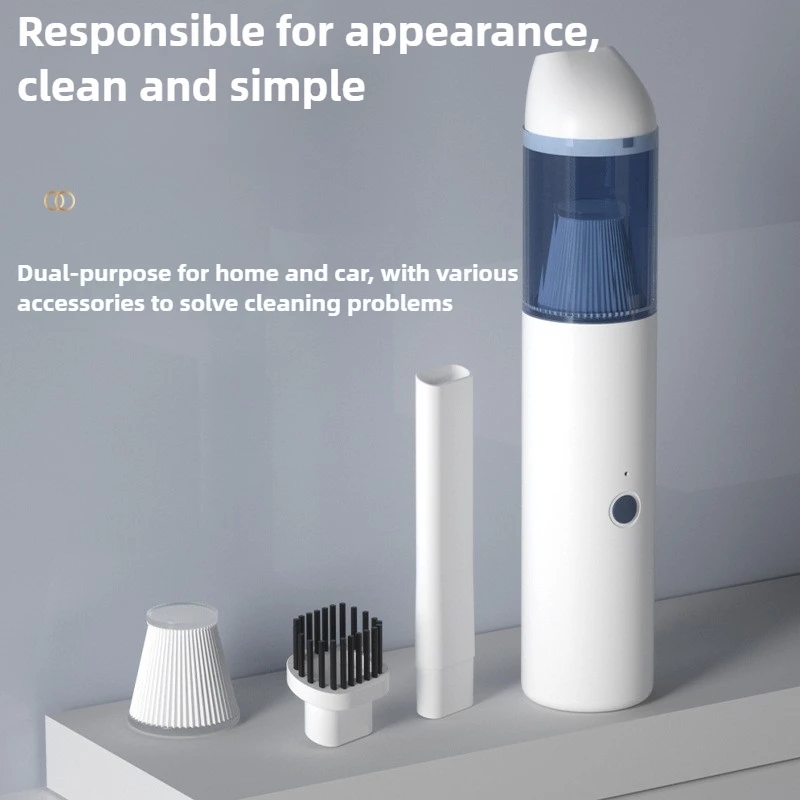 مكنسة كهربائية جديدة صغيرة محمولة باليد للشحن اللاسلكي للسيارة لسطح المكتب المنزلي