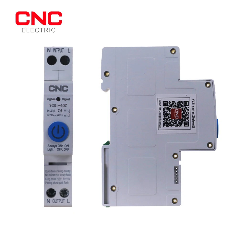 CNC Zigbee 40A/63A WIFI Smart Switch Energy Meter Kwh Metering Monitoring Timer Relay MCB TUYA Smartlife Voltage Current Protect