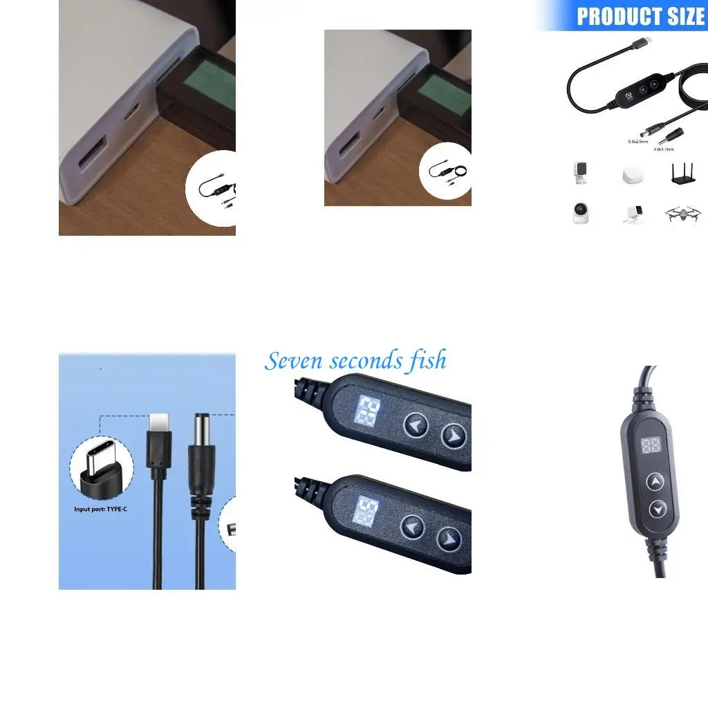 

L74B PD65W Compatible USB C 5525 Charging Cord Tips Adjustable Output For Multiple Devices