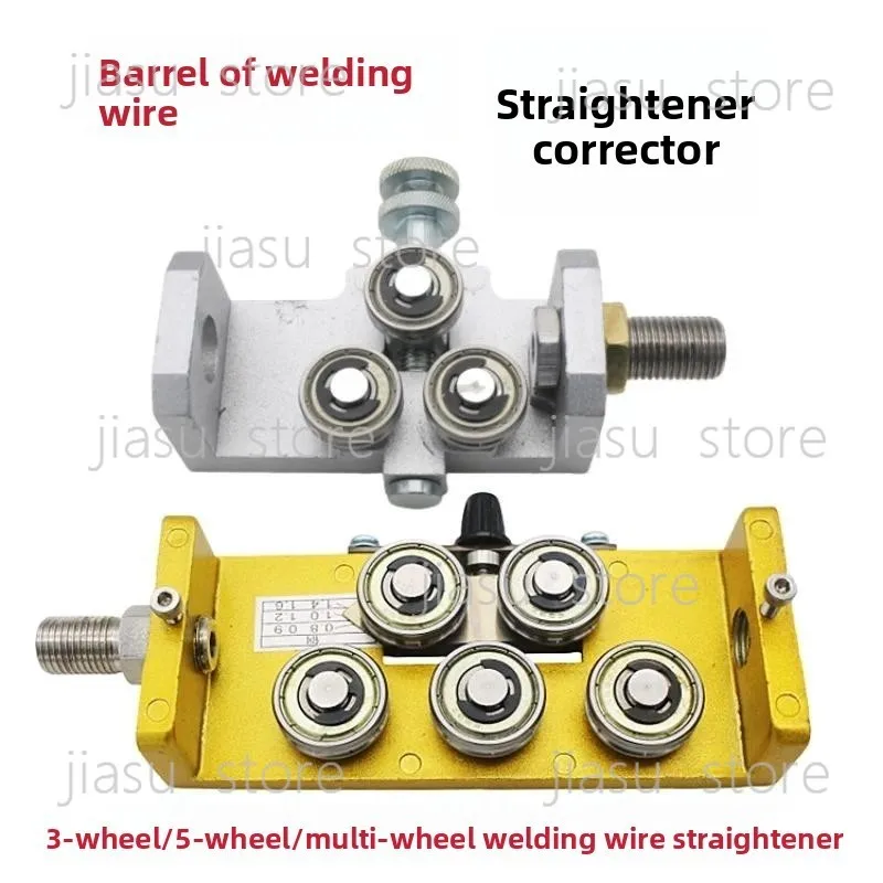 Barrel Welding Wire Straightener 3/5 Wheels Two-Way Adjustable for MIG Welding Wire Feeding