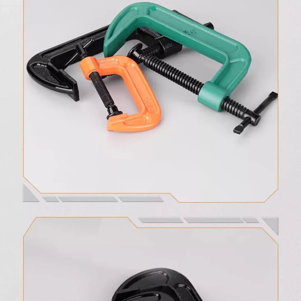 Carpentry G Clamp Steel Deep Throat Woodworking Fixture Manual Clamping Device Heavy Duty Holding Tool Fixed Gadget