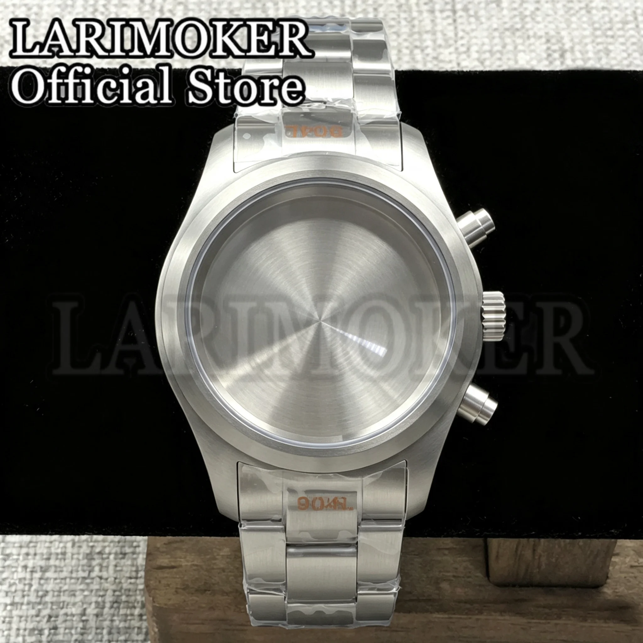 38MM Men's Watches Domed Sapphire Glass stainless steel case Matte Brushed watch strap Fit VK67 Quartz Chronograph Movement