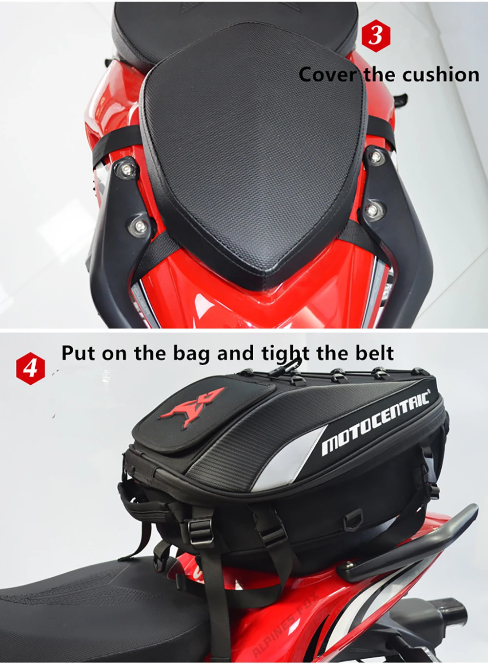 Moto zentrische wasserdichte Motorrad-Heck tasche Multifunktions-Rücksitz tasche Hochleistungs-Motorrad tasche Fahrer-Fallbein-Seiten tasche – Detail 17