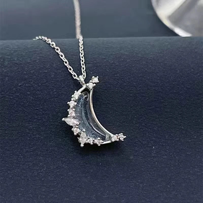 Cute Trendy Star Moon Sugar Necklace New Moon Cloud Collarbone Chain Will Change Color Sugar Birthday Women's Gifts Jewelry