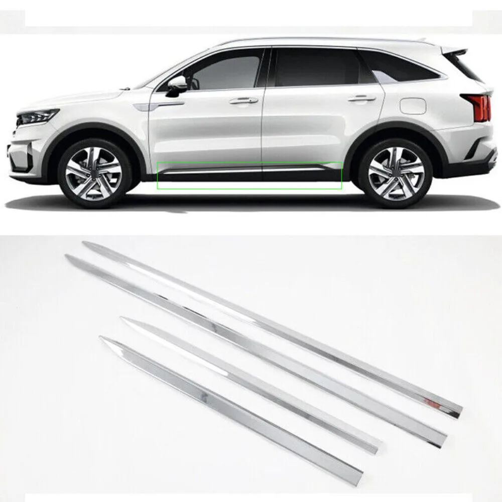 

For Kia Sorento 2021-2023 Chrome Car Side Door Body Guard Molding Cover Trim