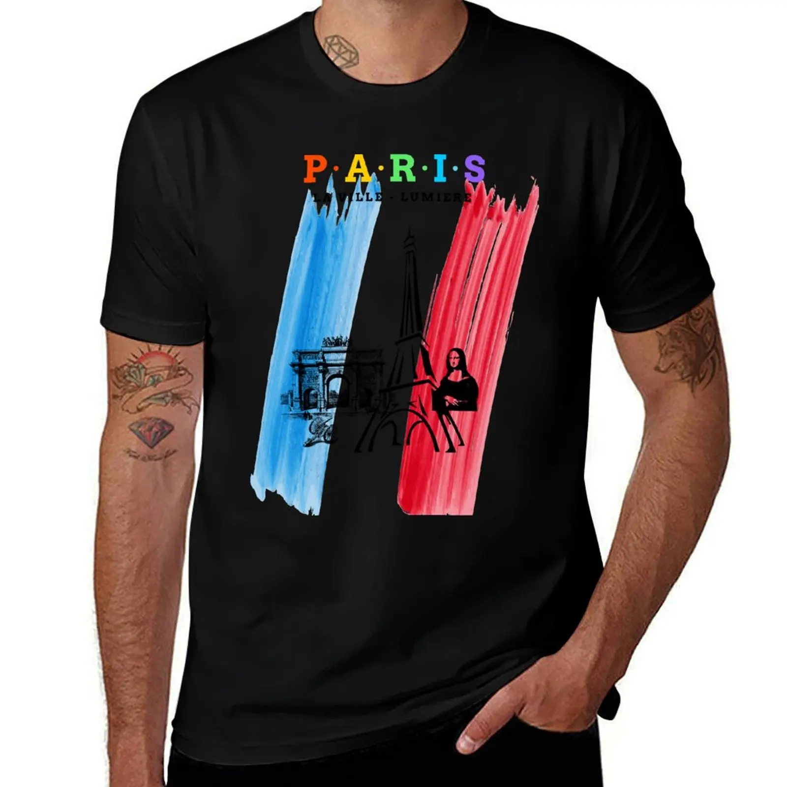 

Paris. City of Light. LA Ville Lumiere (picture version) T-Shirt T-shirts oversize oversized t shirts for men cotton