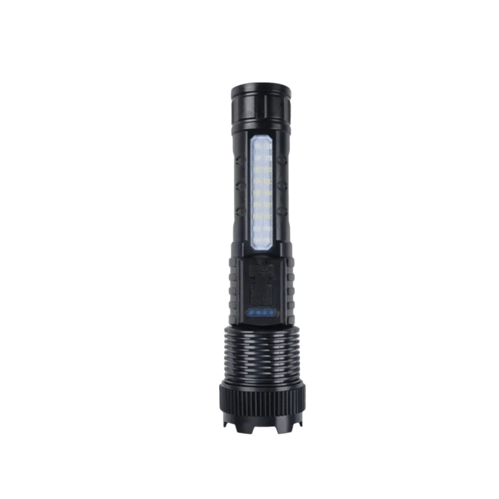 Super Bright Zoom Rechargeable Flashlight Long Lasting Runtime Portable Camping Flashlight Durable Power Display Emergency Torch