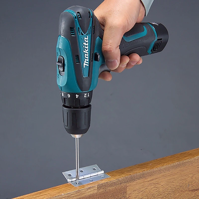Imagem -06 - Makita-drill Elétrica Portátil sem Fio Chave de Fenda e Bateria de Lítio Ajustável de Velocidades 10.8v