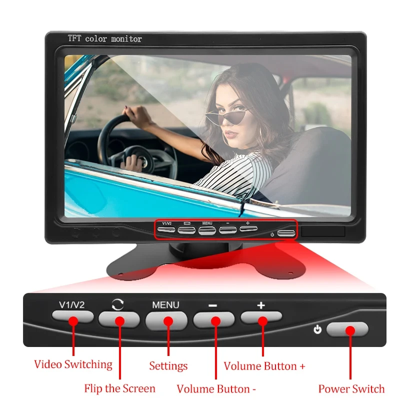 4.3in High-Definition Car Display Easy Install Universal Reversing Image Machine Dashboard Monitor for Vehicle image 3