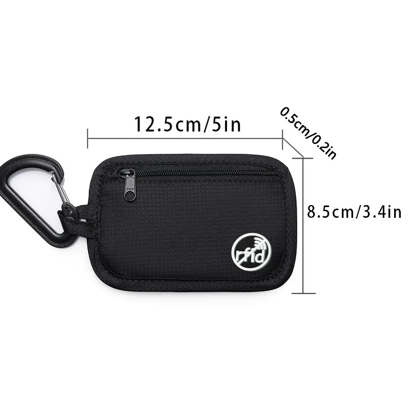 RFID Blocking Casual Subway Bus ID Cards Holder Outdoor Sports Keys Pocket Money Zipper Wallet Portable Waistband Travel Pouch