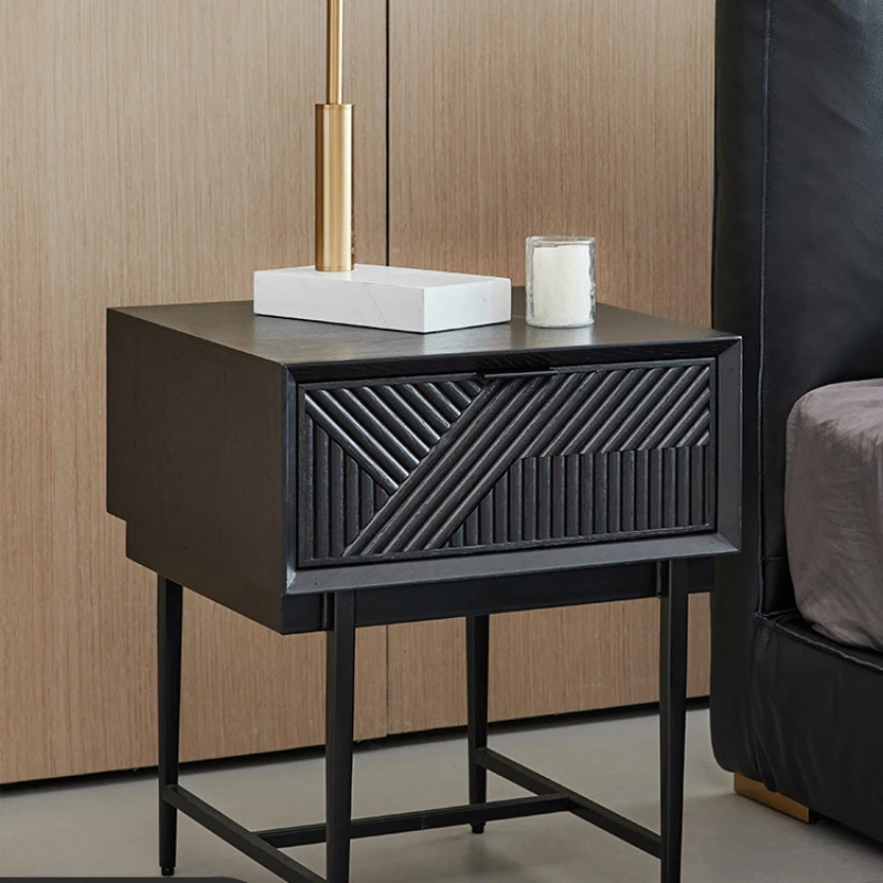 

Light luxury urban bedside table, small apartment furniture, bedroom storage cabinet, post-modern simple cabinet, American