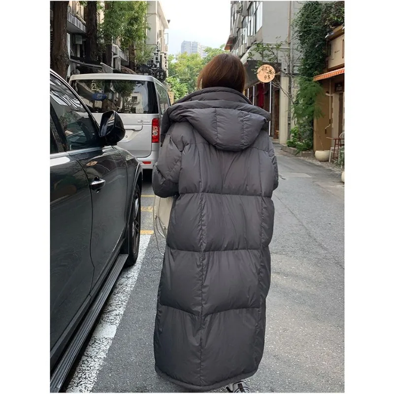 Woman Winter New Style Large Quilt-like Design Puff Pastry Soft Long-sleeved Knee-length Cotton Coat Thick Cotton Coat Jacket