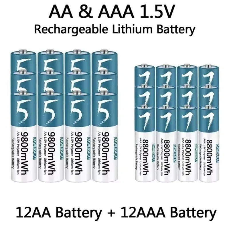 

Daweikala Перезаряжаемая литий-ионная полимерная батарея AA1.5v/AAA1.5v, пульт дистанционного управления, мышь, небольшой вентилятор, электрическая игрушка