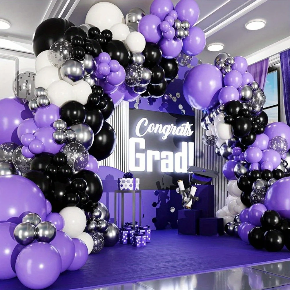 131 Pcs Graduation Season Balloon Sets, Suitable for Birthday Backgrounds Anniversaries Graduation Ceremonies Summer Parties