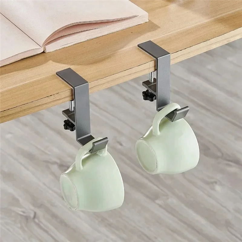 

TFORU-5 Pcs Single-Layer Locking Table Hook Student Bag Hook Office Desk Mobile Bag Hook Desk Side Table Hook