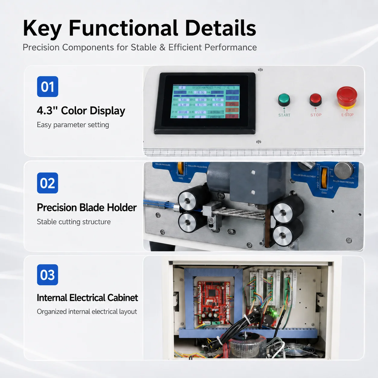 High Speed Automatic 4-Wire Cutting Stripping Machine 0.1-1.5 Mm 16-Section Stripping Tungsten Steel Blades Small Cable Wire