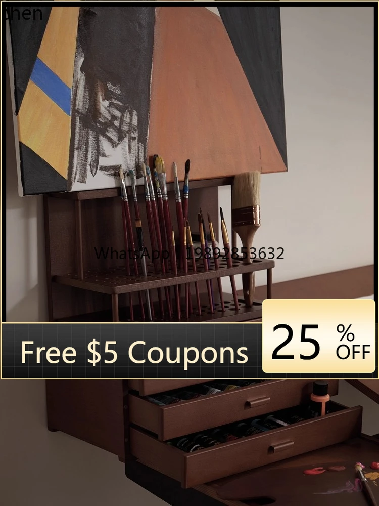 

zz Retro Desktop Storage Oil Paint Organizer Drawer Painting Box Studio