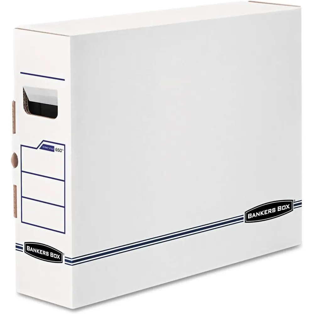 

10-Pack Medium-Duty Storage Boxes with Stand, Secure Tab Lock, White & Blue