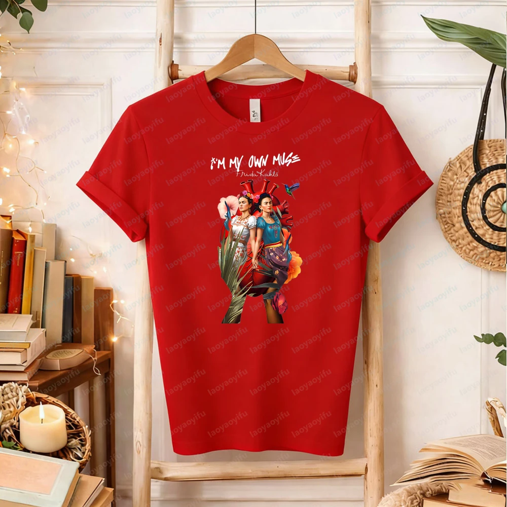 I Am My Own Muse - Frida Kahlo T-Shirt Gothic Vintage Y2k Clothes Oversized T Shirt Aesthetic Clothes High Quality Cotton Tops
