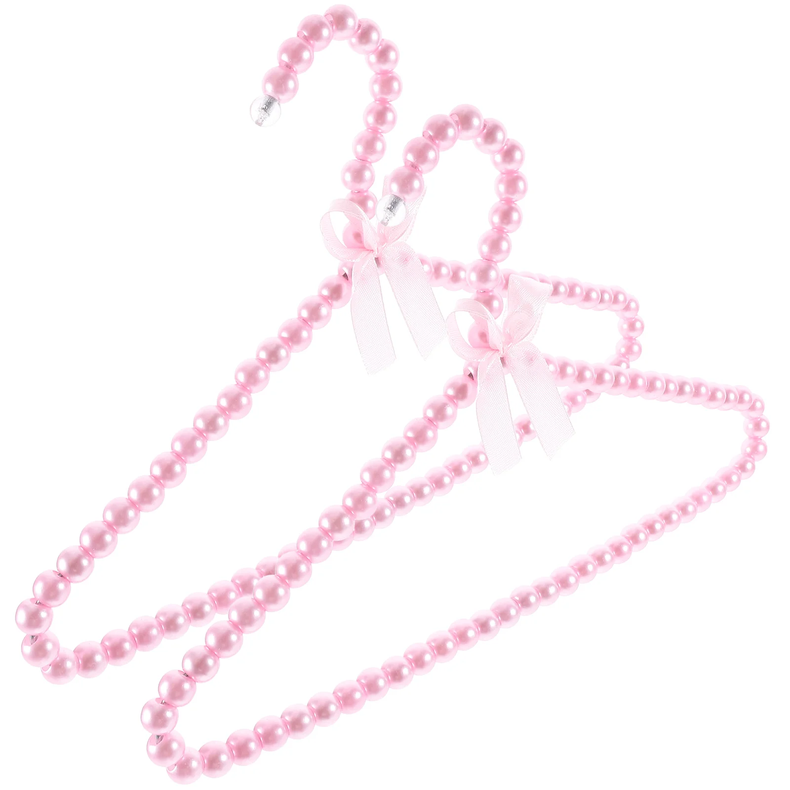 

2pcs Mini Hangers 30cm Pink Pearl Baby Clothes Toddler Kids Nursery Wardrobe Organizers Small Pant Hangers Strong Capacity
