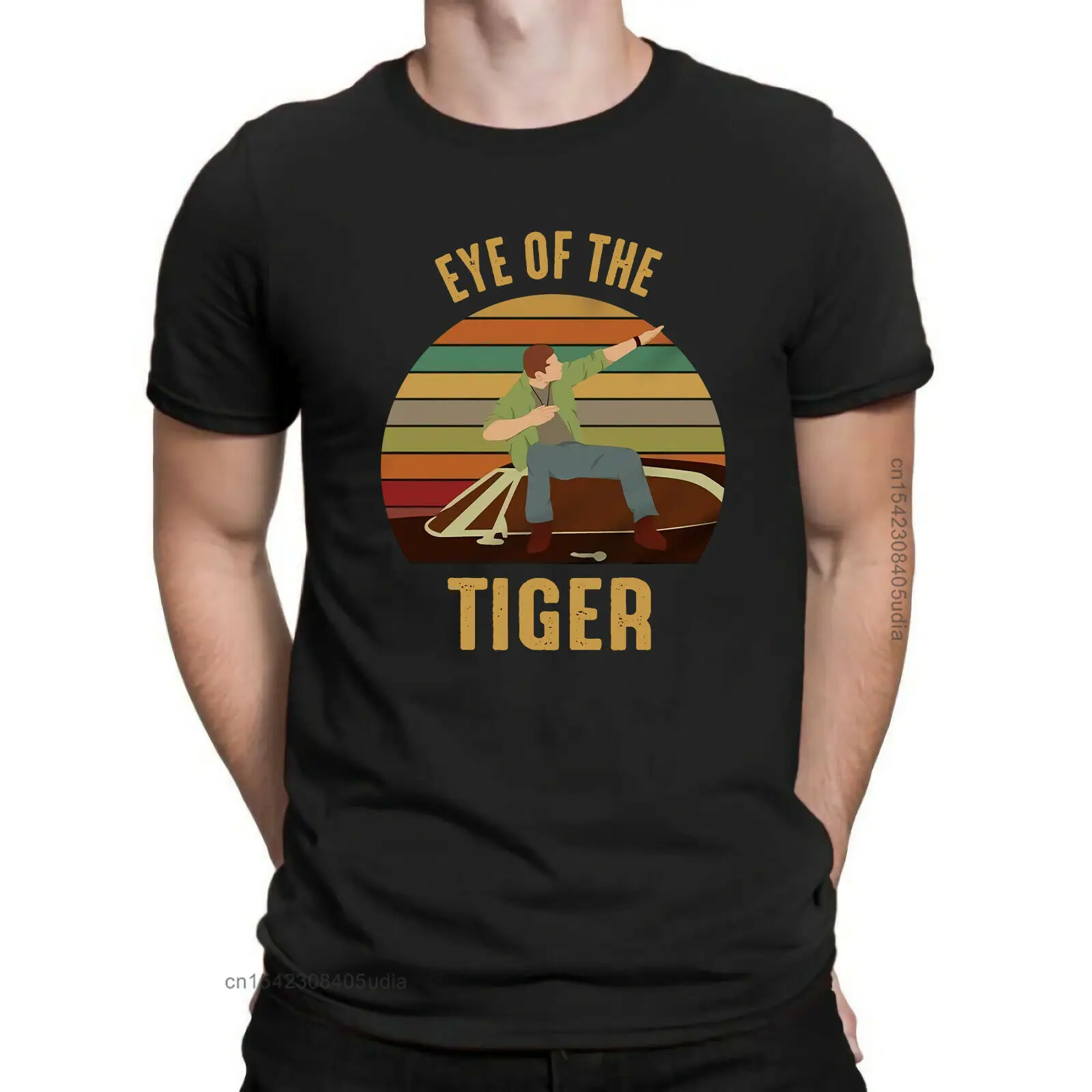 Eye Of The Tiger Dean Winchester Supernatural Vintage Men's T-Shirts Tees Male Ulzzang Hip Hop Top Brand Clothes Men T-Shirt