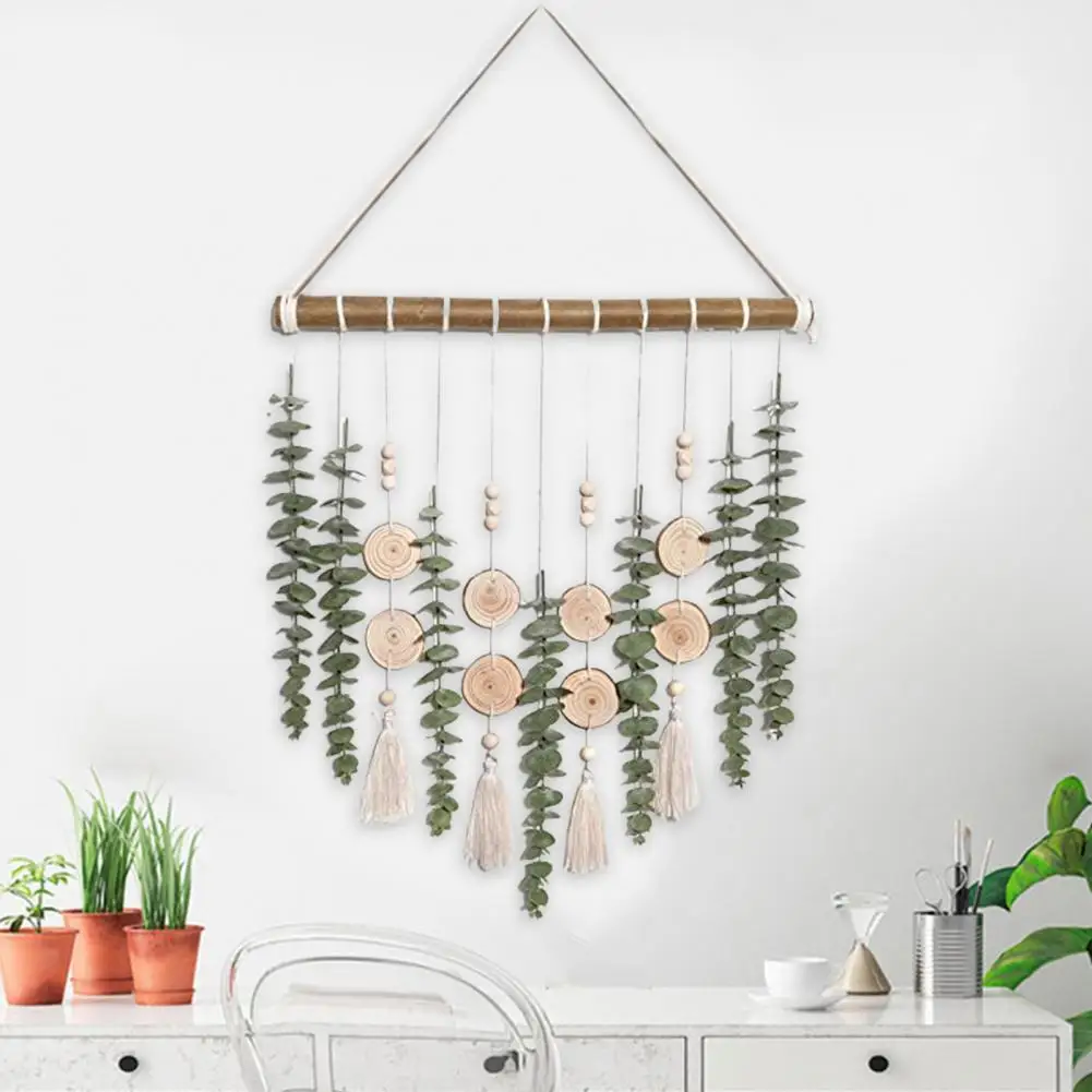 Artificial Eucalyptus Hanging Decoration DIY Kitchen Wall Hanging Decoration Cotton Bohemian Eucalyptus Wall Hanging for Home