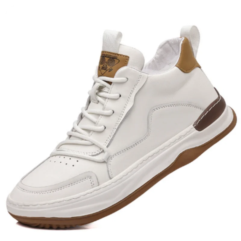ZXRYXGS 2025 New Temperament Trend Men Genuine Leather Boots Wool Warm Winter Sneakers Casual Shoes Snow Boots Flat Cotton Shoes