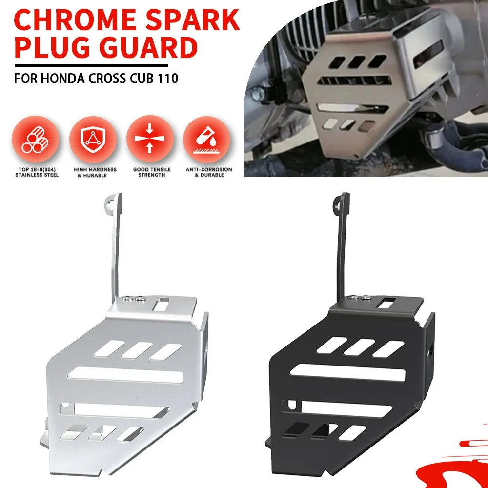 

Аксессуары для мотоциклов для Honda Cross Cub 110 CC110 CrossCub CC 110, хромированная защитная крышка для свечей зажигания из нержавеющей стали