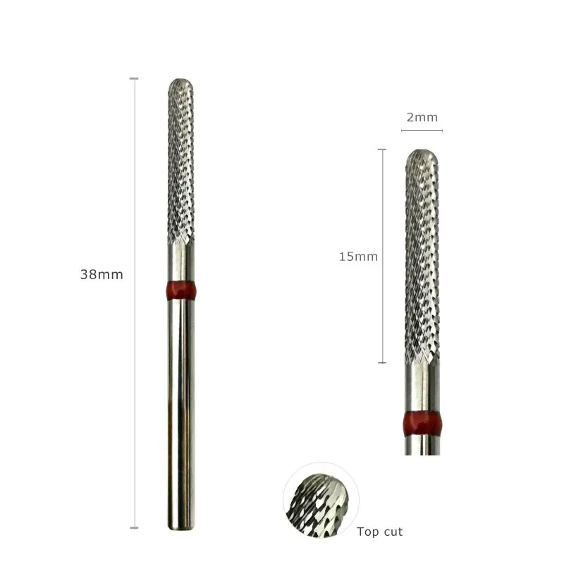 HYTOOS-brocas de carburo con forma de varilla para limpiar debajo del clavo, 3/32 brocas para uñas, herramienta para quitar cutículas, accesorios para taladros eléctricos