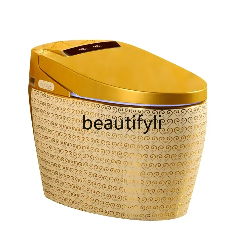 

Household gold smart toilet automatic flip integrated no water pressure limit color toilet