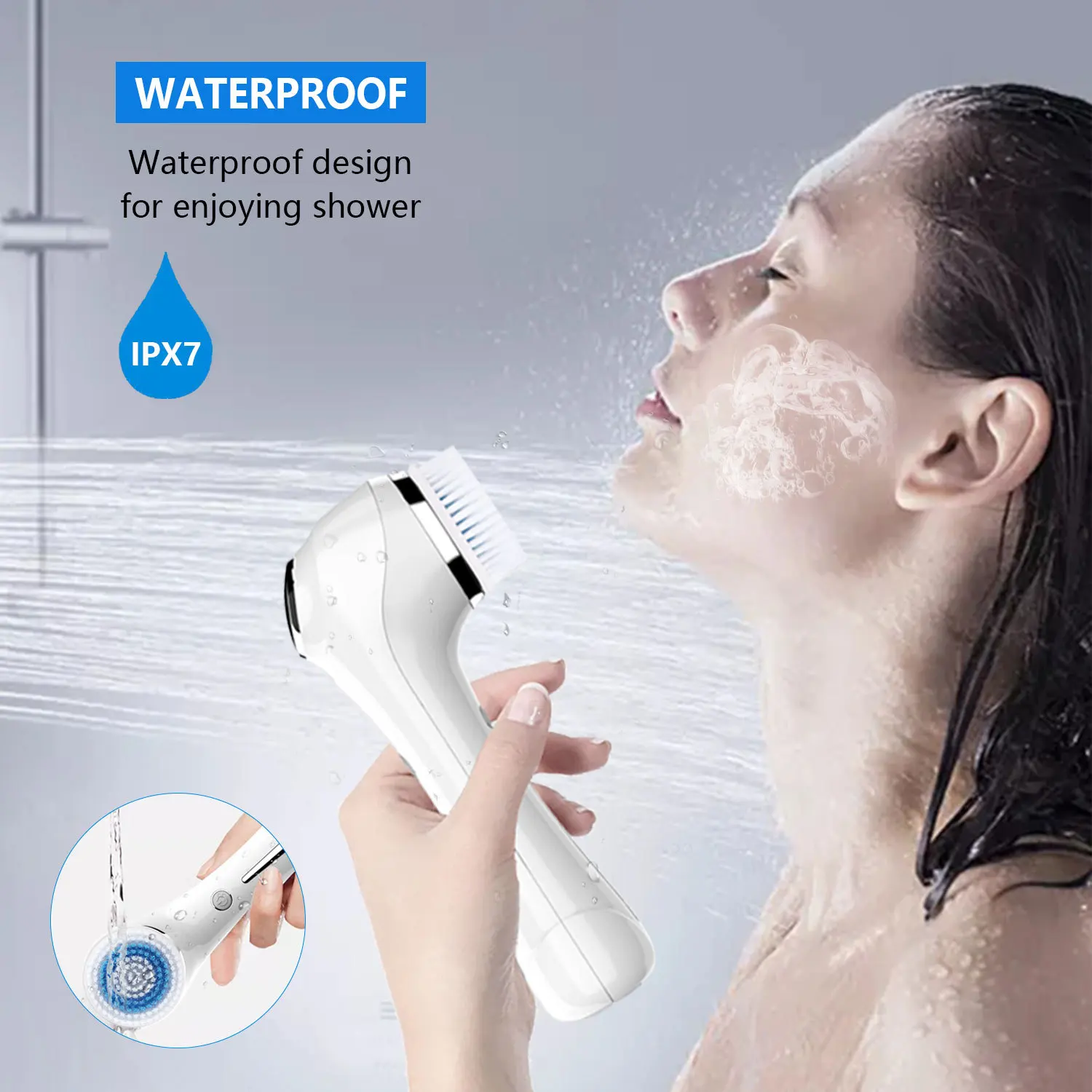 

Electric Sonic Vibrating Face Brush Facial Exfoliating and Cleansing Scrubber Pore Cleaner