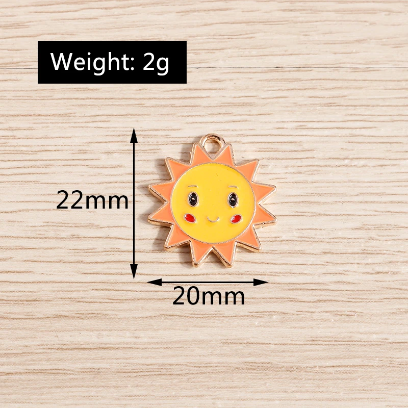 Tusember 10 Stück Cartoon Emaille Sonne Mond Stern Charms Anhänger für Halskette Ohrringe Armband DIY Schlüsselanhänger Schmuckherstellung Zubehör – Detail 21