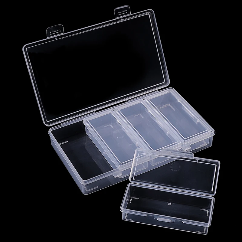 4 Grid Rectangular Independence Storage Box Plastic Transparent Box Can Be Used Alone Decorations Tools Classification